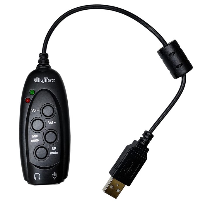 Placa de sonido USB ElyTec con controles de volumen